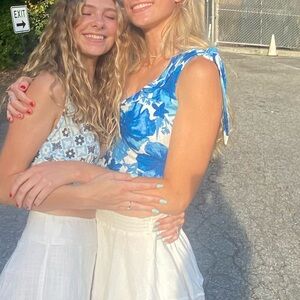 Zara Blue Patterned Tank